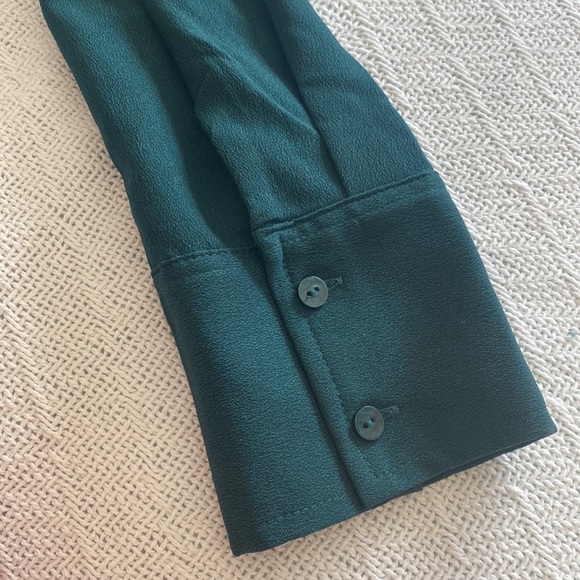 NWT Forest Green A&F Collar Shirt - Picture 5 of 5